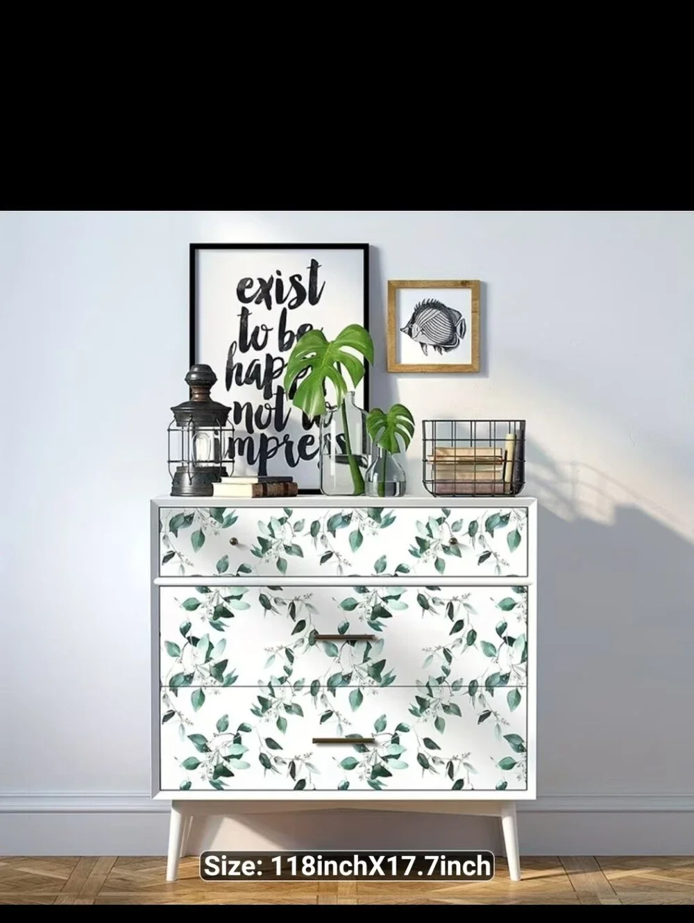New 3 Rolls Botanical Green Leaf Self Adhesive Wallpaper #1567-2054